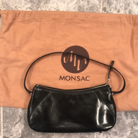 Monsac Original Black Leather mini purse - Picture 2 of 8